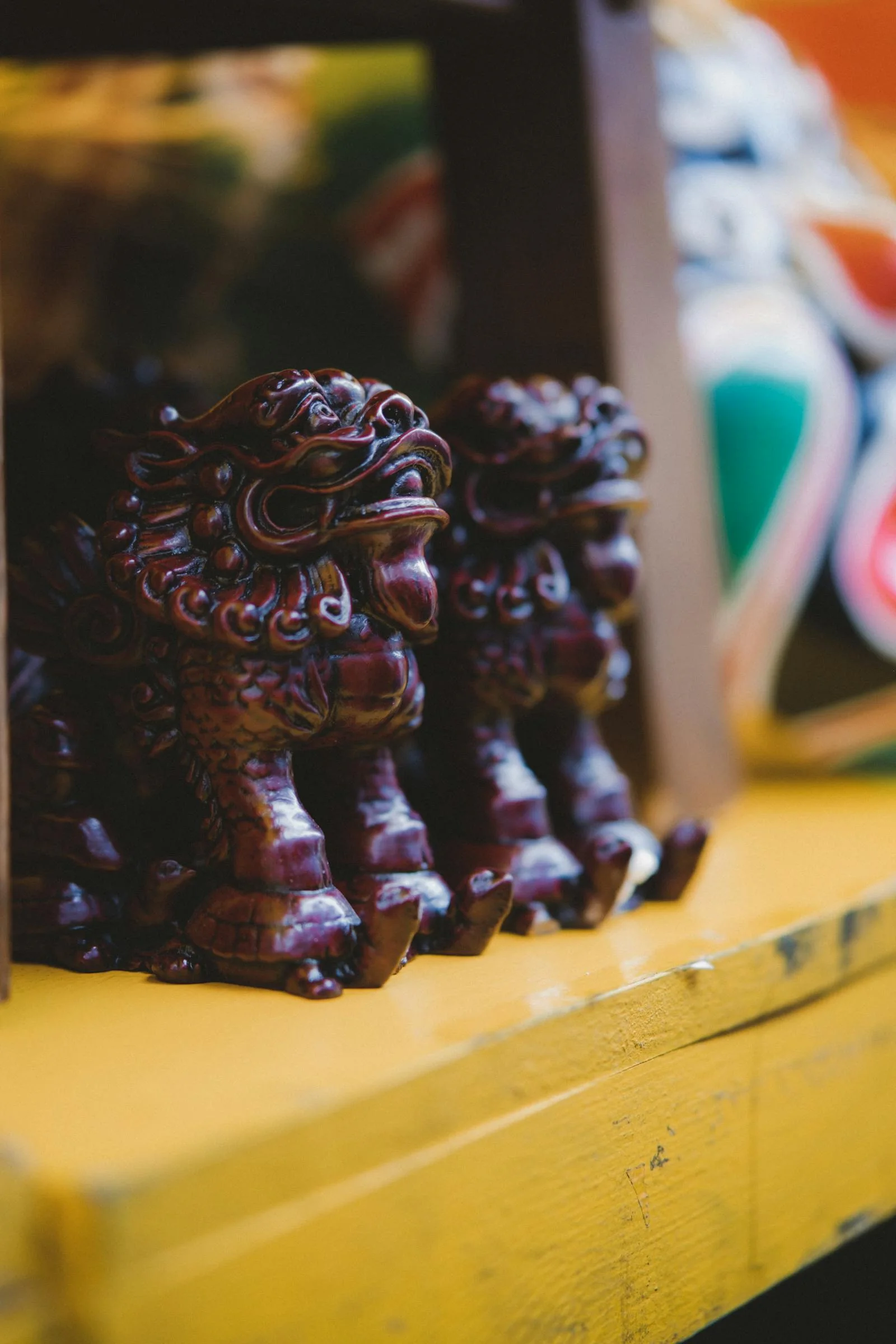 Glossy dragon turtle figurines displayed as stronger traditional feng shui symbols